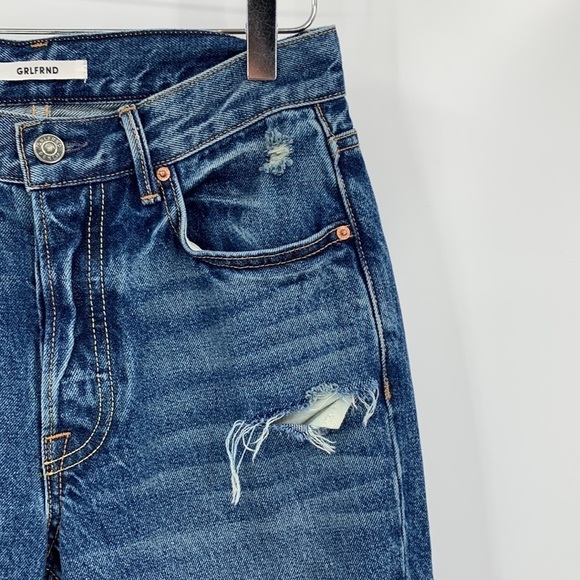 GRLFRND Karolina skinny high-rise jeans distressed denim new 25 - Picture 2 of 8